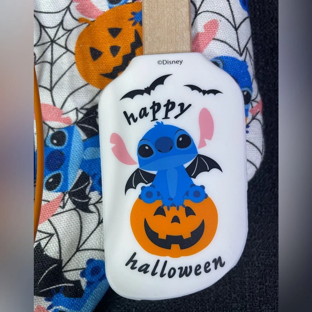 Stitch Halloween 3-pc Kitchen Set Oven Mitt Spatula Whisk Blue Orange Black NWT